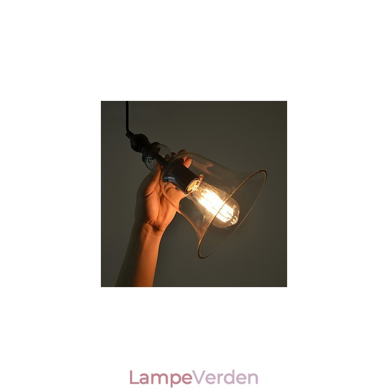 Vintage Industriel Retro Glaslysekrone Kreativ Minimalistisk Sengelampe Klar Farve