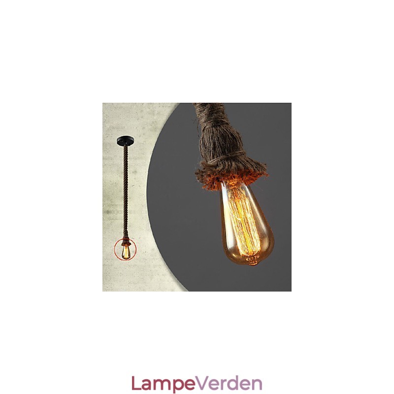 1 lys DIY kunst hampereb Light Creative hampereb lysekrone lang 100 cm Send 1 pære