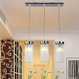Moderne moderne Crystal Chrom Metal Pendellampe
