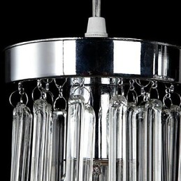 Moderne moderne Crystal Chrom Metal Pendellampe