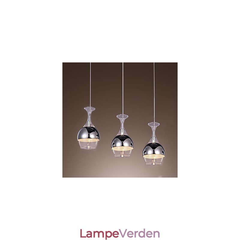 French Style Creative 3 Light Pendant i form af bæger