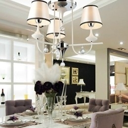 Moderne moderne krystal krom metal lysekrone