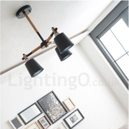 3 lys moderne moderne træ lysekrone lys