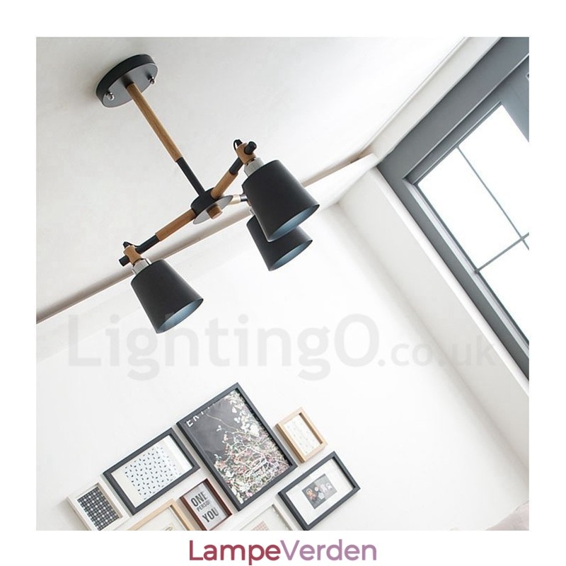 3 lys moderne moderne træ lysekrone lys