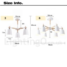 Modern Contemporary Wood 6 Light lysekronelampe