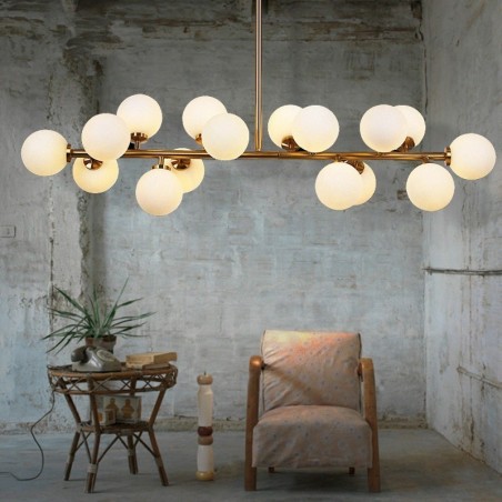 Moderne moderne 16 lys lysekrone med glasskærm og lampe Moderne moderne 16 lys lysekrone med glasskærm og lampe