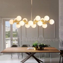 Moderne moderne 16 lys lysekrone med glasskærm og lampe