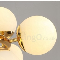 24 lys moderne moderne lysekrone med glasskærmlys