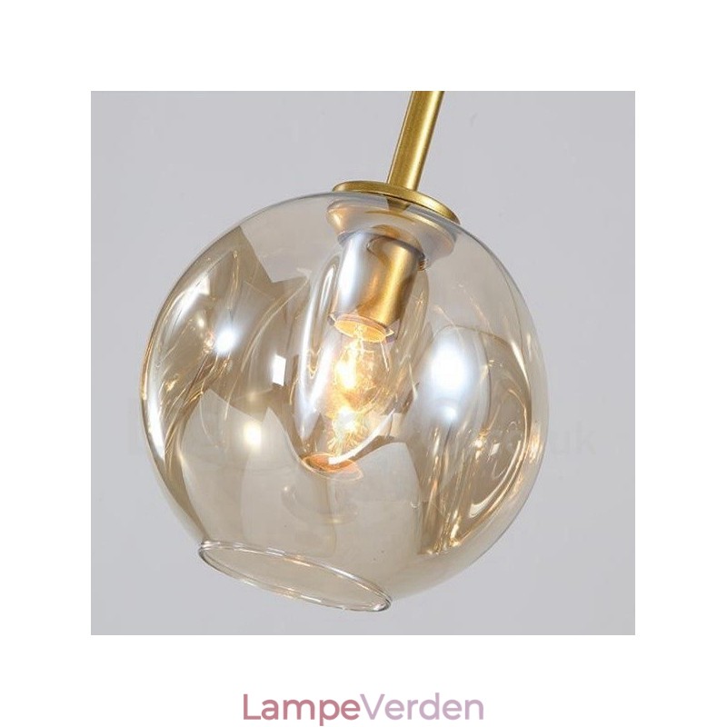 Moderne moderne 7 lys lysekrone med skærm og lampe i klart glas