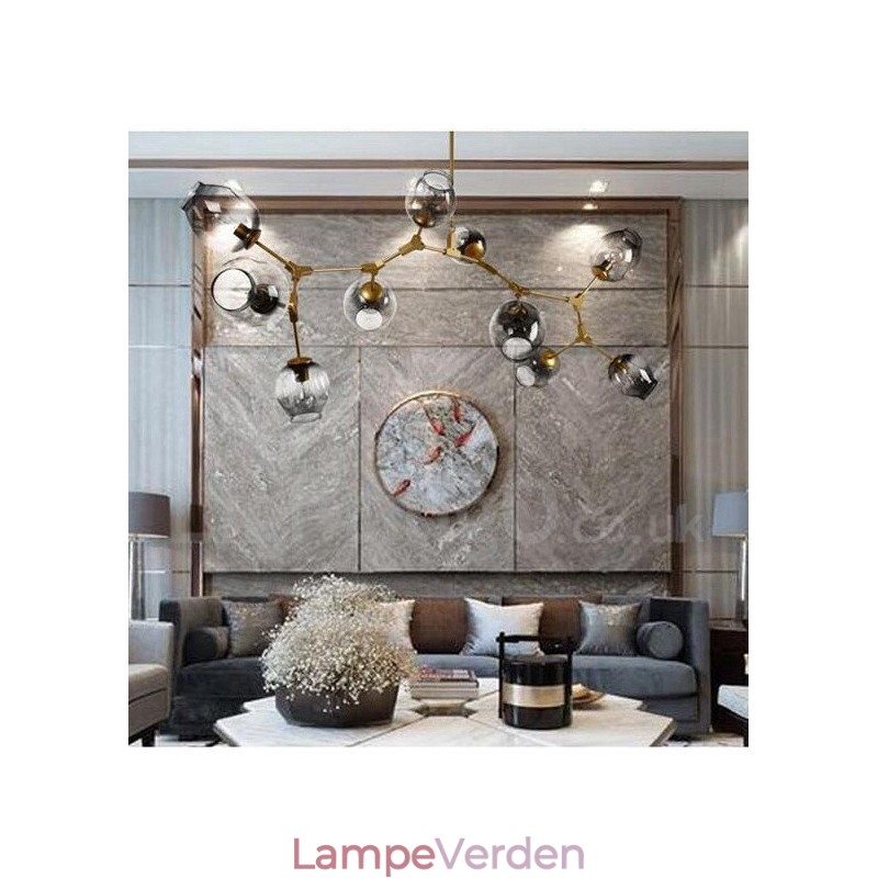 10 lys gylden lysekrone med glasskærm Moderne moderne stil lys