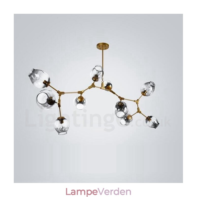 10 lys gylden lysekrone med glasskærm Moderne moderne stil lys