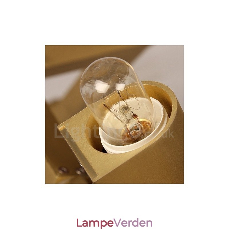 6 lys moderne moderne 2-lags lysekrone lys (sort gylden)