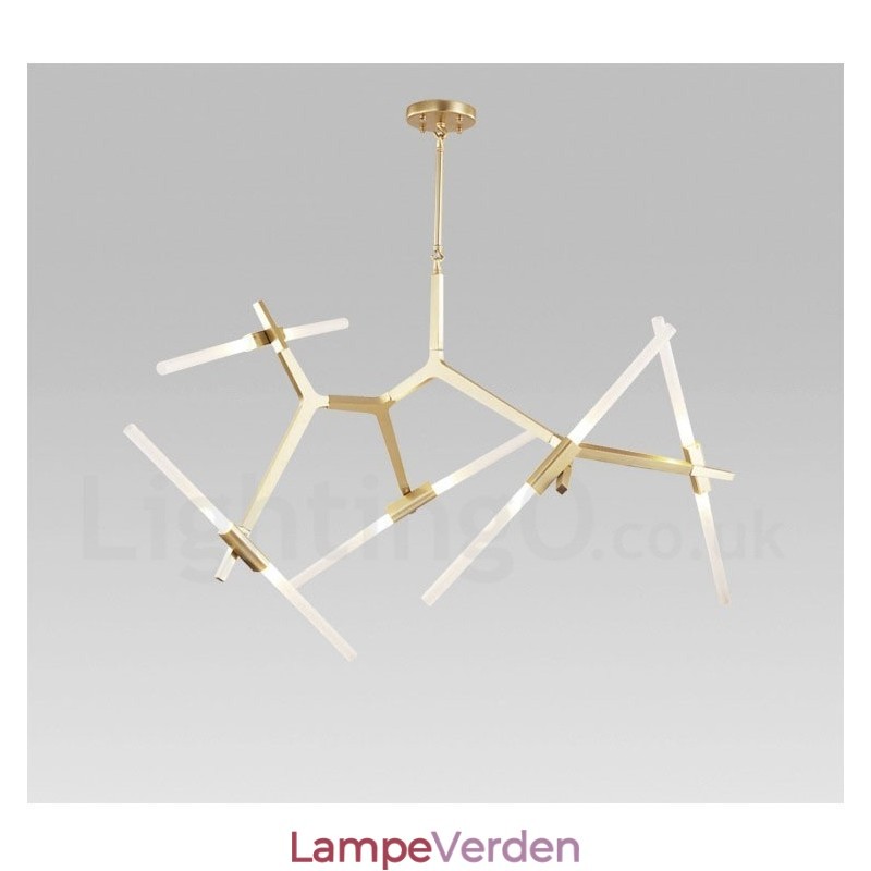 10 lys moderne moderne lysekrone lys (sort gylden)