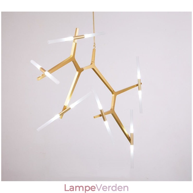 12 lys moderne moderne lysekrone lys (sort gylden)