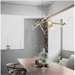 12 lys moderne moderne lysekrone lys (sort gylden)