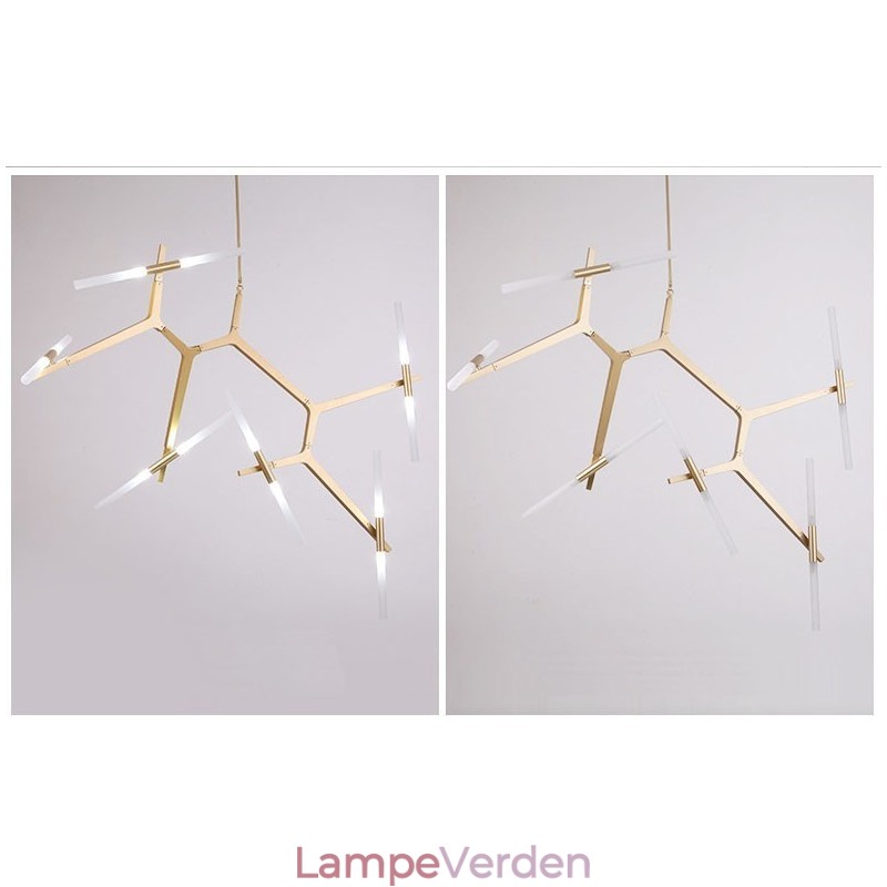 12 lys moderne moderne lysekrone lys (sort gylden)