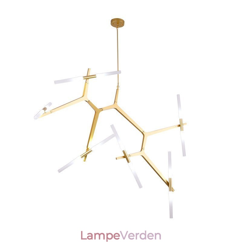 12 lys moderne moderne lysekrone lys (sort gylden)