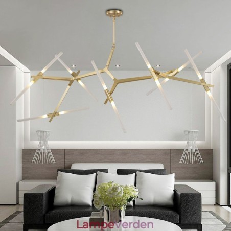 14 lys moderne moderne lysekrone lys (sort gylden) 14 lys moderne moderne lysekrone lys (sort gylden)