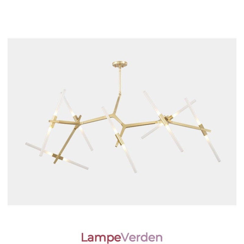 14 lys moderne moderne lysekrone lys (sort gylden)