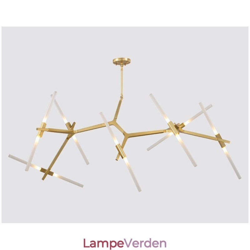 14 lys moderne moderne lysekrone lys (sort gylden)