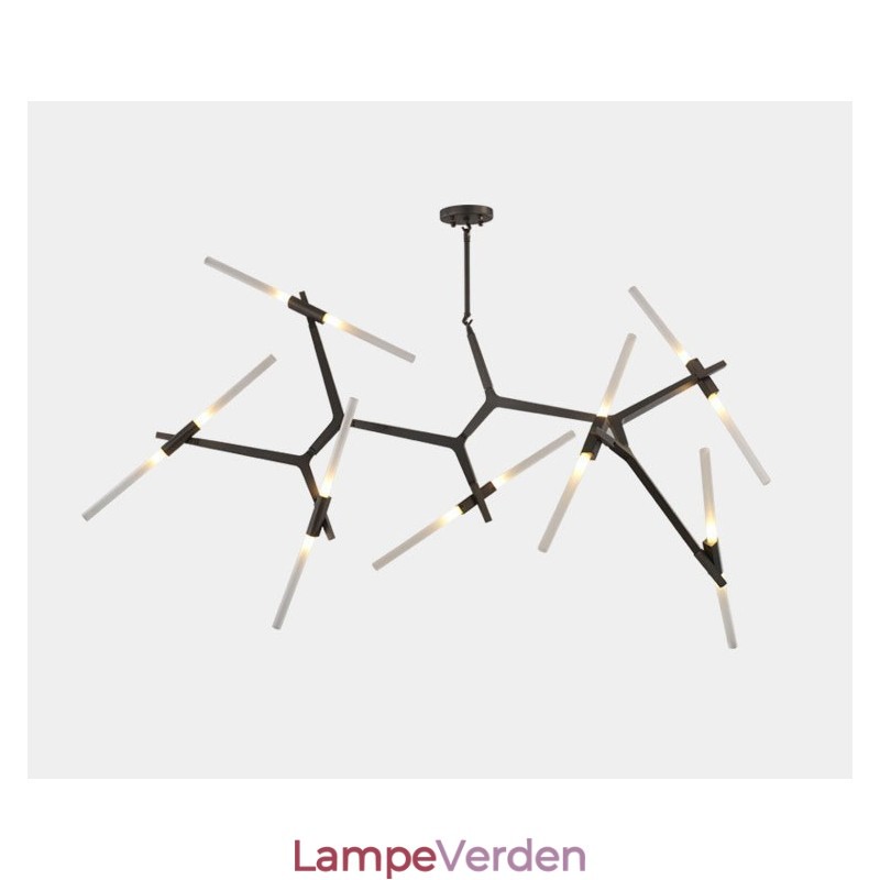 14 lys moderne moderne lysekrone lys (sort gylden)