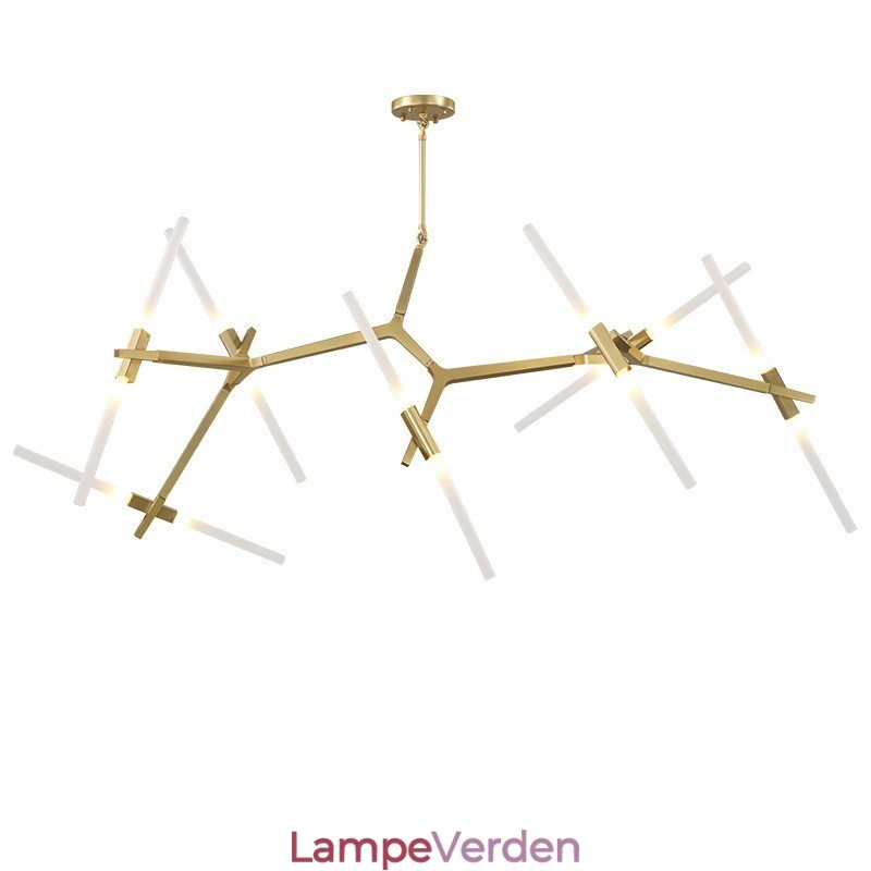 14 lys moderne moderne lysekrone lys (sort gylden)
