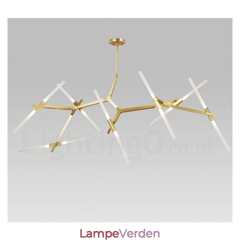 14 lys moderne moderne lysekrone lys (sort gylden)