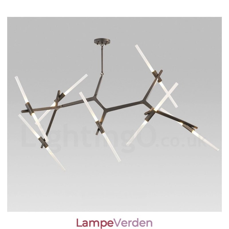 14 lys moderne moderne lysekrone lys (sort gylden)