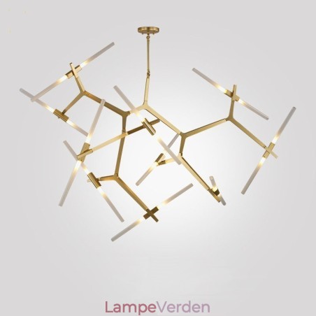 Moderne moderne 20 lys lysekrone lys (sort gylden) Moderne moderne 20 lys lysekrone lys (sort gylden)
