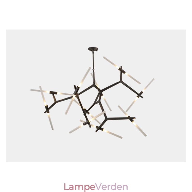 Moderne moderne 20 lys lysekrone lys (sort gylden)