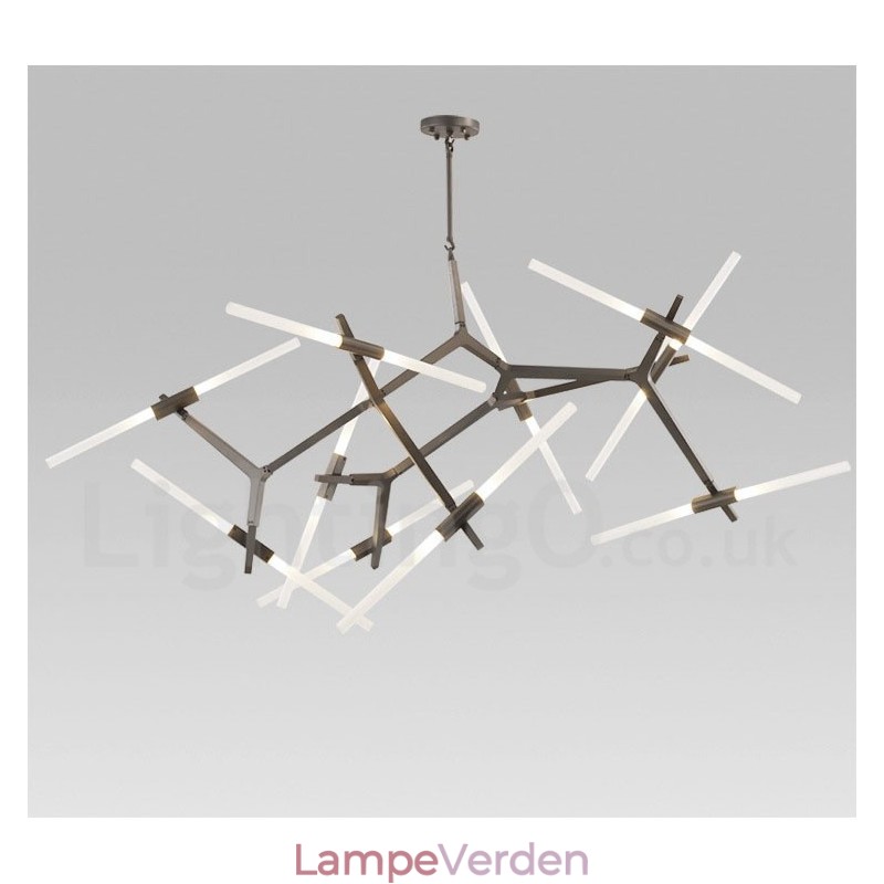 Moderne moderne 20 lys lysekrone lys (sort gylden)