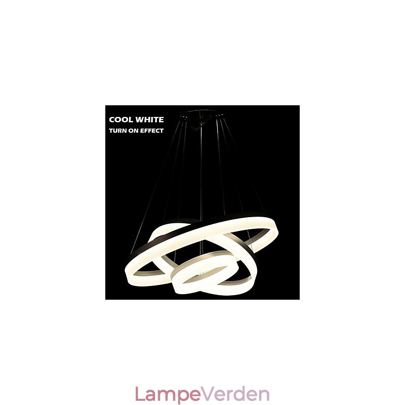 Rund pendel Moderne Akryl Lamper Belysning Luksuriøs Tre Ringe Loftslamper Armaturer