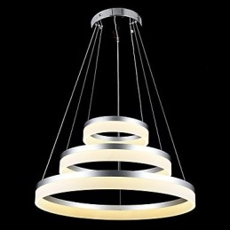 Rund pendel Moderne Akryl Lamper Belysning Luksuriøs Tre Ringe Loftslamper Armaturer