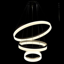 Rund pendel Moderne Akryl Lamper Belysning Luksuriøs Tre Ringe Loftslamper Armaturer