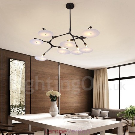 Sort 8 lys moderne moderne lysekronelampe Sort 8 lys moderne moderne lysekronelampe