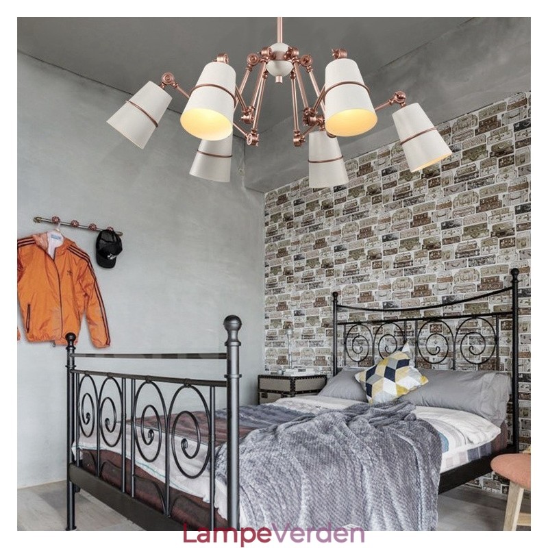 6 lys lysekronelampe med lys i moderne moderne stil