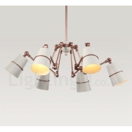 6 lys lysekronelampe med lys i moderne moderne stil