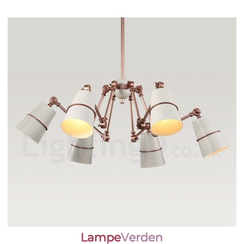 6 lys lysekronelampe med lys i moderne moderne stil