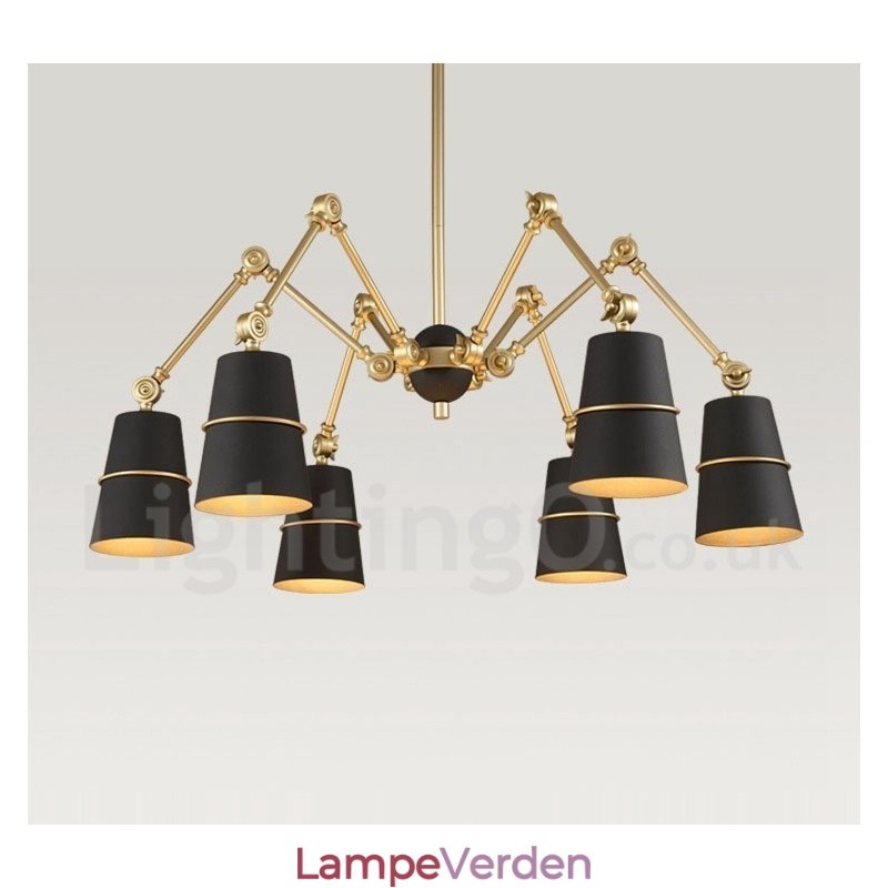 6 lys lysekronelampe med lys i moderne moderne stil