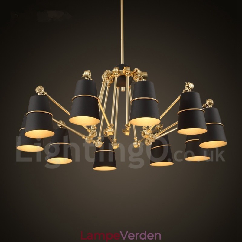 10 lys lysekronelampe med lys i moderne moderne stil