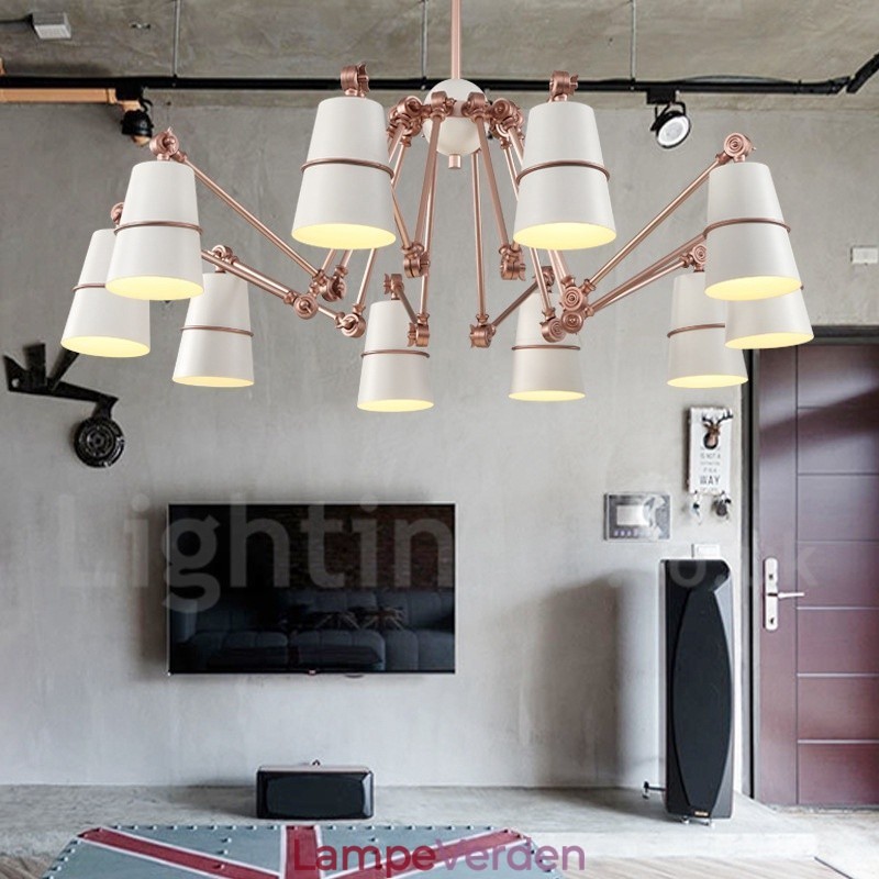 10 lys lysekronelampe med lys i moderne moderne stil