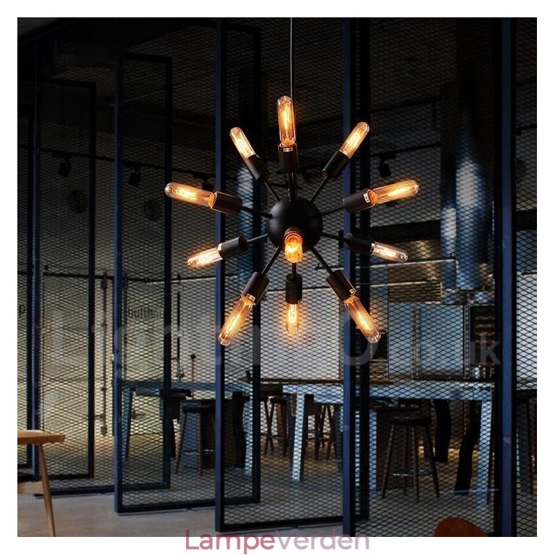 12 Light Retro Vintage Sputnik lysekrone