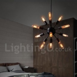 12 Light Retro Vintage Sputnik lysekrone