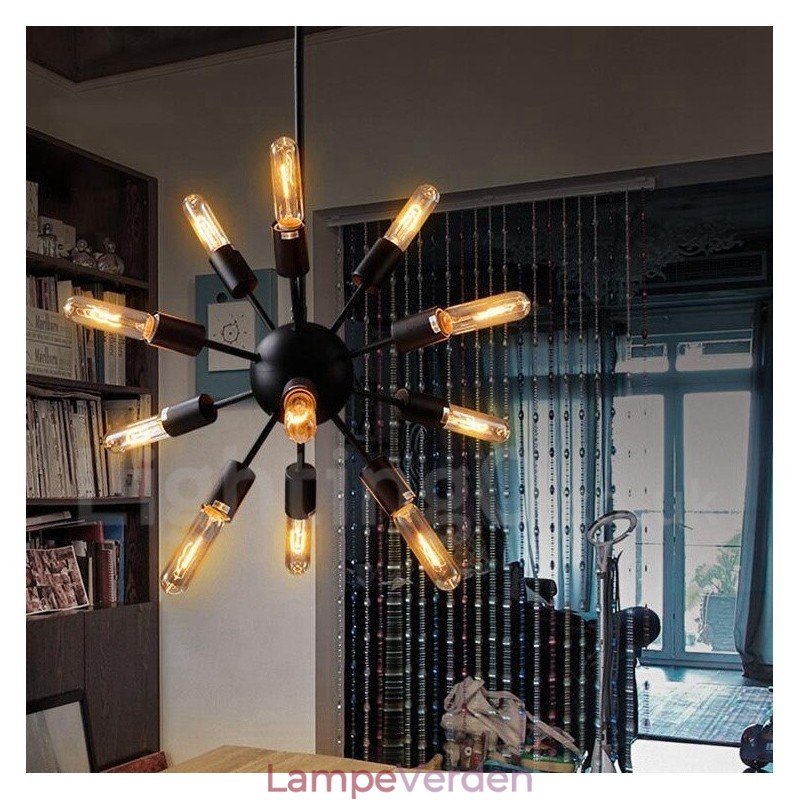 12 Light Retro Vintage Sputnik lysekrone