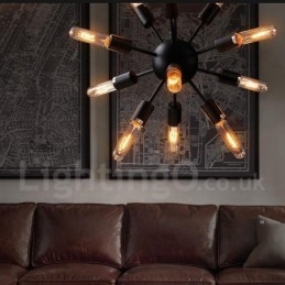12 Light Retro Vintage Sputnik lysekrone