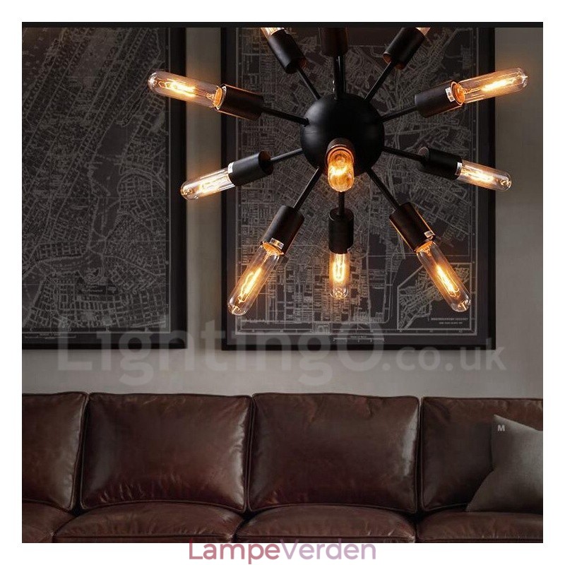 12 Light Retro Vintage Sputnik lysekrone