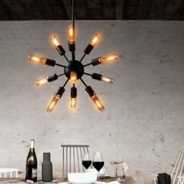12 Light Retro Vintage Sputnik lysekrone