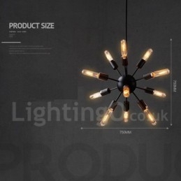 12 Light Retro Vintage Sputnik lysekrone