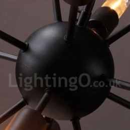 12 Light Retro Vintage Sputnik lysekrone