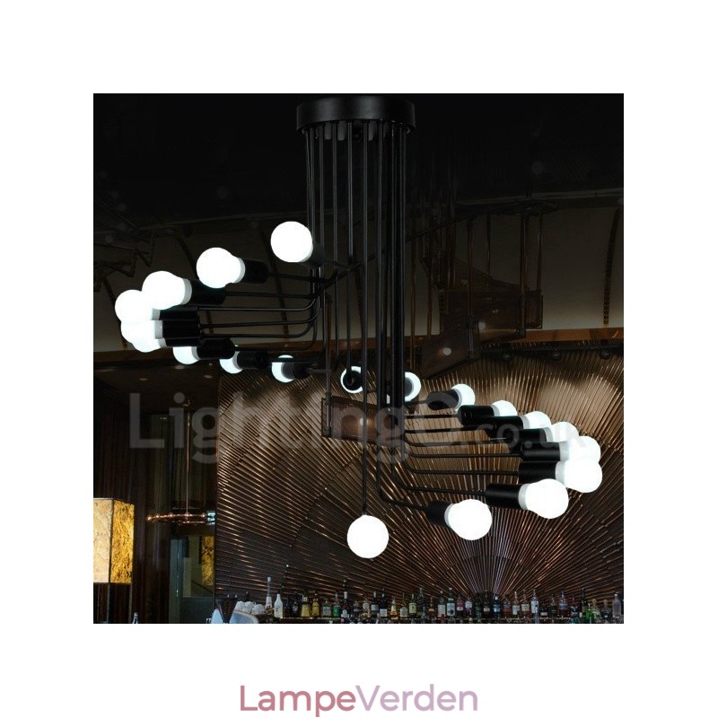 Sort moderne lysekrone lampe lys